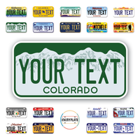 Personalize License Plates Vinyl Stickers From All 50 USA States - 6"x3" - Ideal for Toy Cars - Electric Kids Cars and more