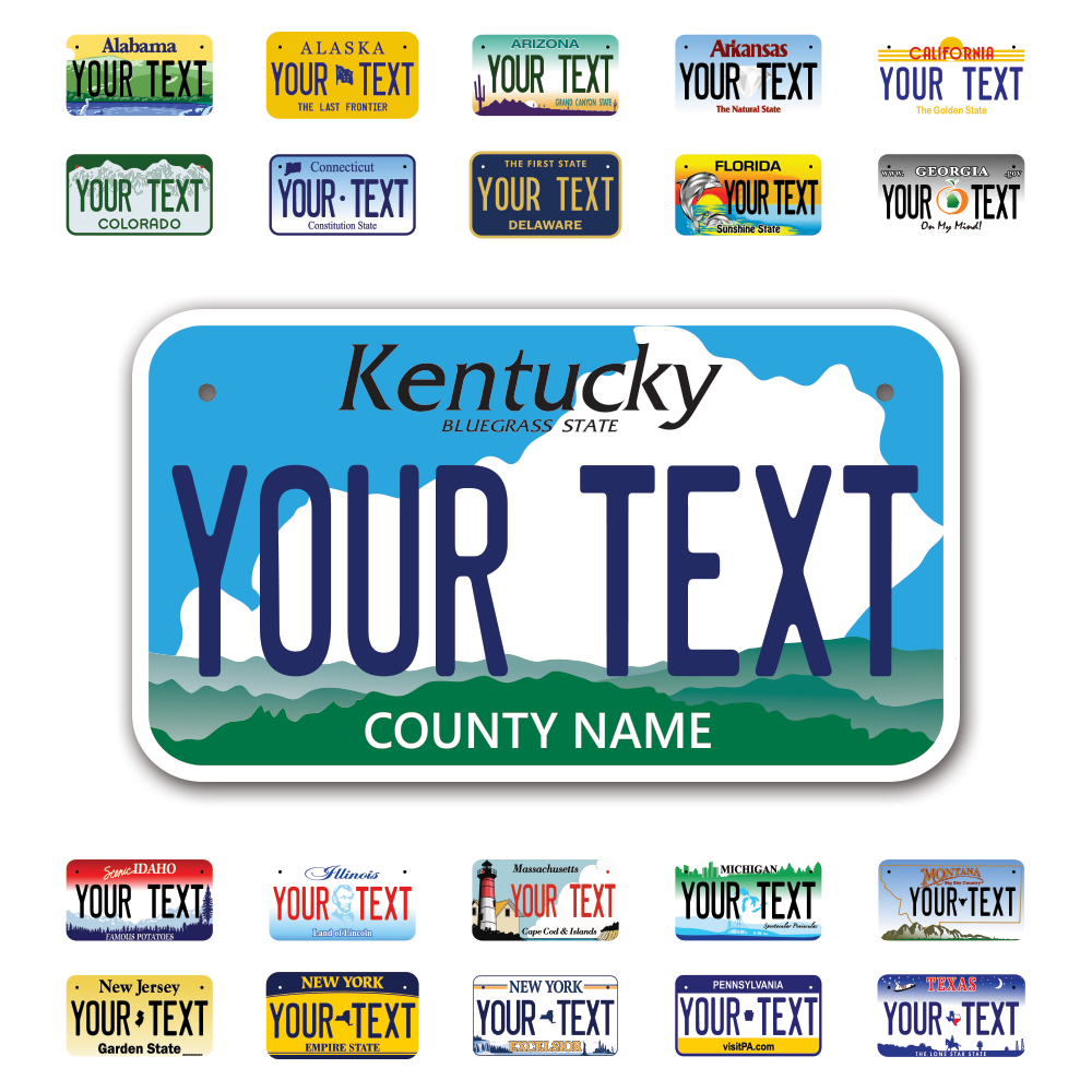 Personalize Motorcycle License Plates from All 50 USA States - 7"x4" - Ideal for Motorcycles, Mopeds, Wheelchairs, ATVs, Snowmobiles and more