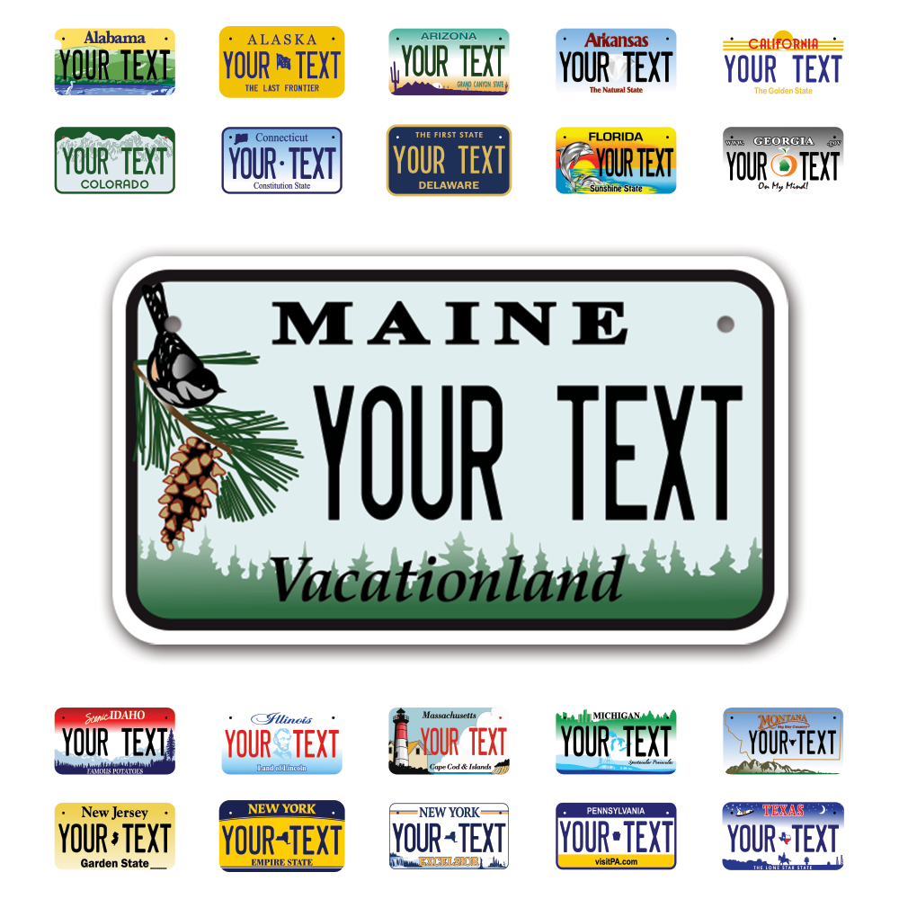 Personalize Motorcycle License Plates from All 50 USA States - 7"x4" - Ideal for Motorcycles, Mopeds, Wheelchairs, ATVs, Snowmobiles and more