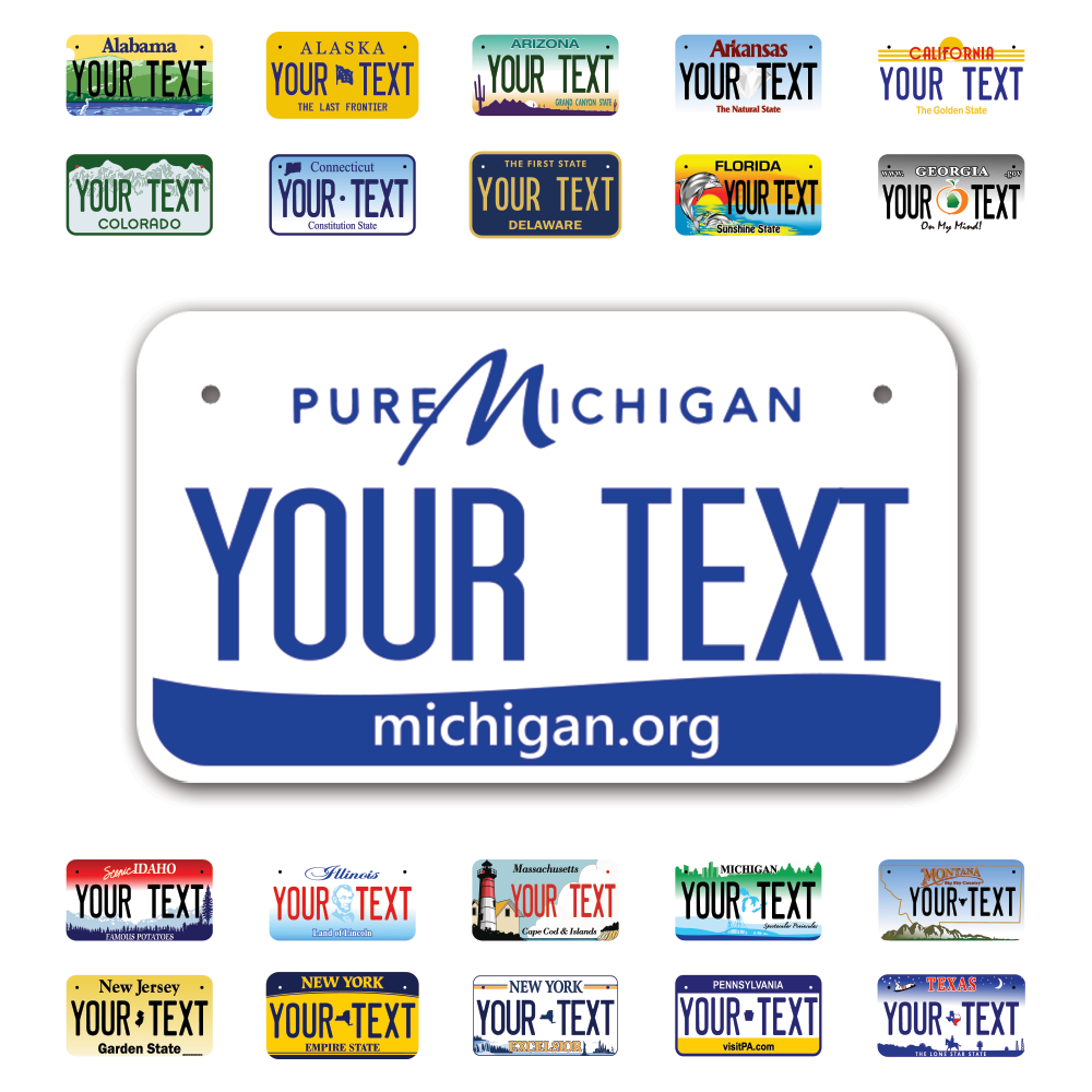 Personalize Motorcycle License Plates from All 50 USA States - 7"x4" - Ideal for Motorcycles, Mopeds, Wheelchairs, ATVs, Snowmobiles and more