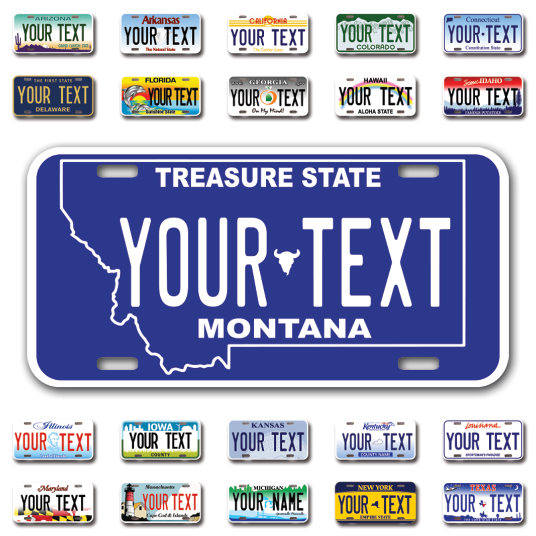 Personalize Car License Plates From All 50 USA States - 12"x6" - Ideal for Cars, Trucks and more