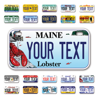 Personalize Bicycle License Plates from All 50 USA States - 6"x3" - Ideal for Bicycles, Tricycles, Wheelchairs, Toy Cars, Kids Cars and more