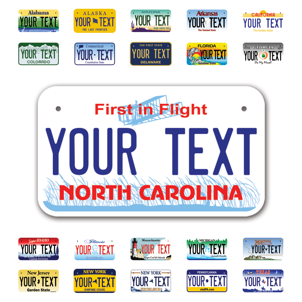 Personalize Motorcycle License Plates from All 50 USA States - 7"x4" - Ideal for Motorcycles, Mopeds, Wheelchairs, ATVs, Snowmobiles and more