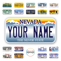 Personalize License Plates Vinyl Stickers From All 50 USA States - 6"x3" - Ideal for Toy Cars - Electric Kids Cars and more