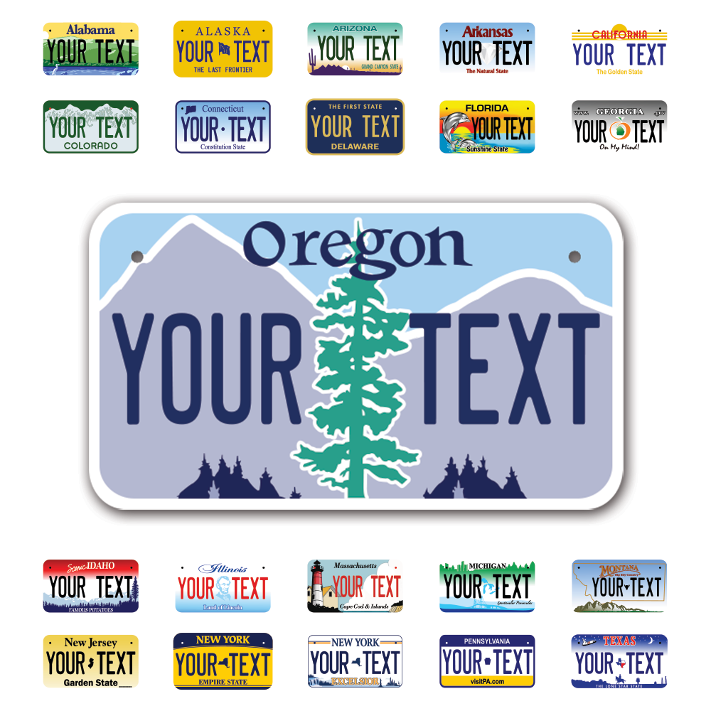 Personalize Motorcycle License Plates from All 50 USA States - 7"x4" - Ideal for Motorcycles, Mopeds, Wheelchairs, ATVs, Snowmobiles and more