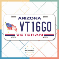 Inkmyplate - Personalized ARIZONA VETERANS License Plate for Cars, Trucks, Motorcycles, Bicycles and Vinyl Stickers - InkMyPlate