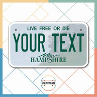 Inkmyplate - Personalized NEW HAMPSHIRELicense Plate for Cars, Trucks, Motorcycles, Bicycles and Vinyl Stickers - InkMyPlate