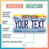 Inkmyplate - Personalized NEVADA License Plate for Cars, Trucks, Motorcycles, Bicycles and Vinyl Stickers - InkMyPlate
