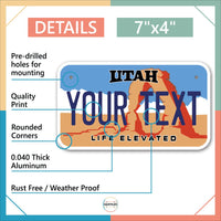 Inkmyplate - Personalized UTAH License Plate for Cars, Trucks, Motorcycles, Bicycles and Vinyl Stickers - InkMyPlate