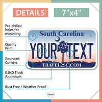 Inkmyplate - Personalized SOUTH CAROLINA License Plate for Cars, Trucks, Motorcycles, Bicycles and Vinyl Stickers - InkMyPlate