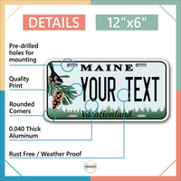 Inkmyplate - Personalized Maine License Plate for Cars, Trucks, Motorcycles, Bicycles and Vinyl Stickers - InkMyPlate