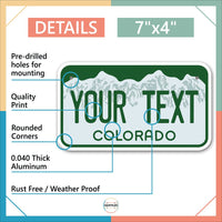 Inkmyplate - Personalized COLORADO License Plate for Cars, Trucks, Motorcycles, Bicycles and Vinyl Stickers - InkMyPlate