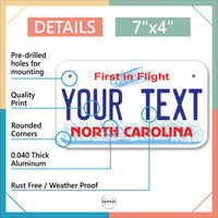 Inkmyplate - Personalized NORTH CAROLINA License Plate for Cars, Trucks, Motorcycles, Bicycles and Vinyl Stickers - InkMyPlate