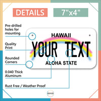 Inkmyplate - Personalized HAWAII License Plate for Cars, Trucks, Motorcycles, Bicycles and Vinyl Stickers - InkMyPlate