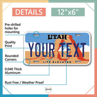 Inkmyplate - Personalized UTAH License Plate for Cars, Trucks, Motorcycles, Bicycles and Vinyl Stickers - InkMyPlate
