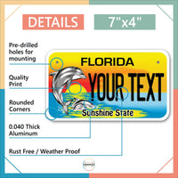 Inkmyplate - Personalized FLORIDA DOLPHIN License Plate for Cars, Trucks, Motorcycles, Bicycles and Vinyl Stickers - InkMyPlate