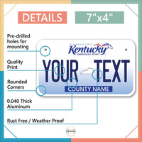 Inkmyplate - Personalized KENTUCKY License Plate for Cars, Trucks, Motorcycles, Bicycles and Vinyl Stickers - InkMyPlate