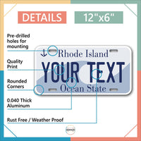 Inkmyplate - Personalized RHODE ISLAND License Plate for Cars, Trucks, Motorcycles, Bicycles and Vinyl Stickers - InkMyPlate