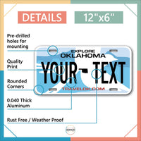 Inkmyplate - Personalized OKLAHOMA License Plate for Cars, Trucks, Motorcycles, Bicycles and Vinyl Stickers - InkMyPlate