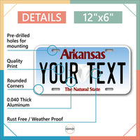 Inkmyplate - Personalized ARKANSAS License Plate for Cars, Trucks, Motorcycles, Bicycles and Vinyl Stickers - InkMyPlate