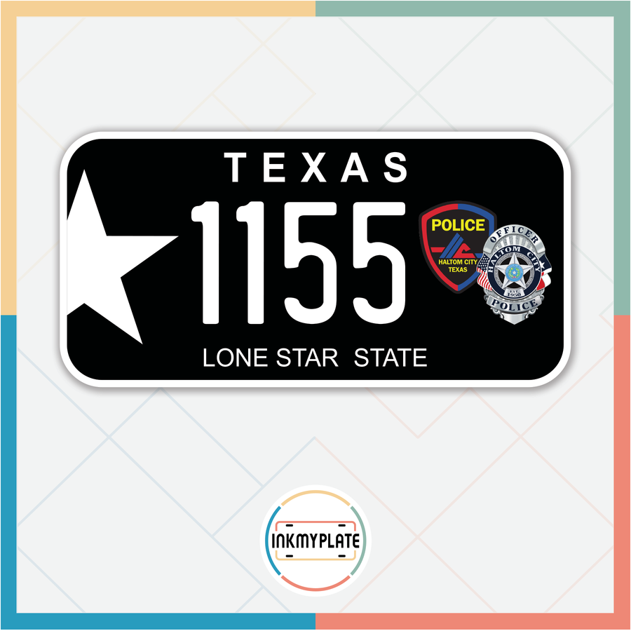 HALTOM CITY TEXAS POLICE VINYL STICKERS x4