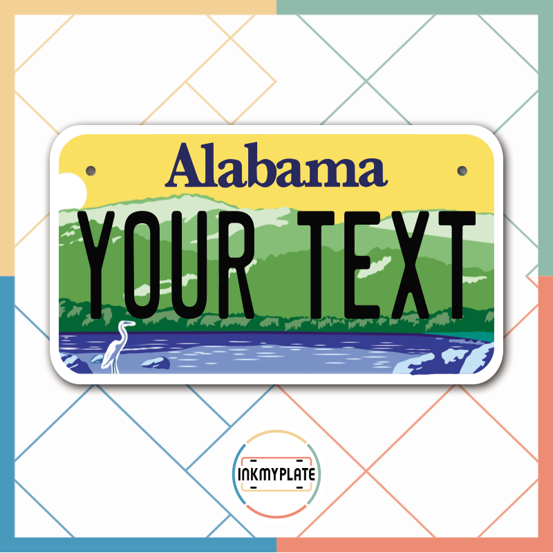 Inkmyplate - Personalized ALABAMA License Plate for Cars, Trucks, Motorcycles, Bicycles - InkMyPlate