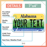 Inkmyplate - Personalized ALABAMA License Plate for Cars, Trucks, Motorcycles, Bicycles - InkMyPlate