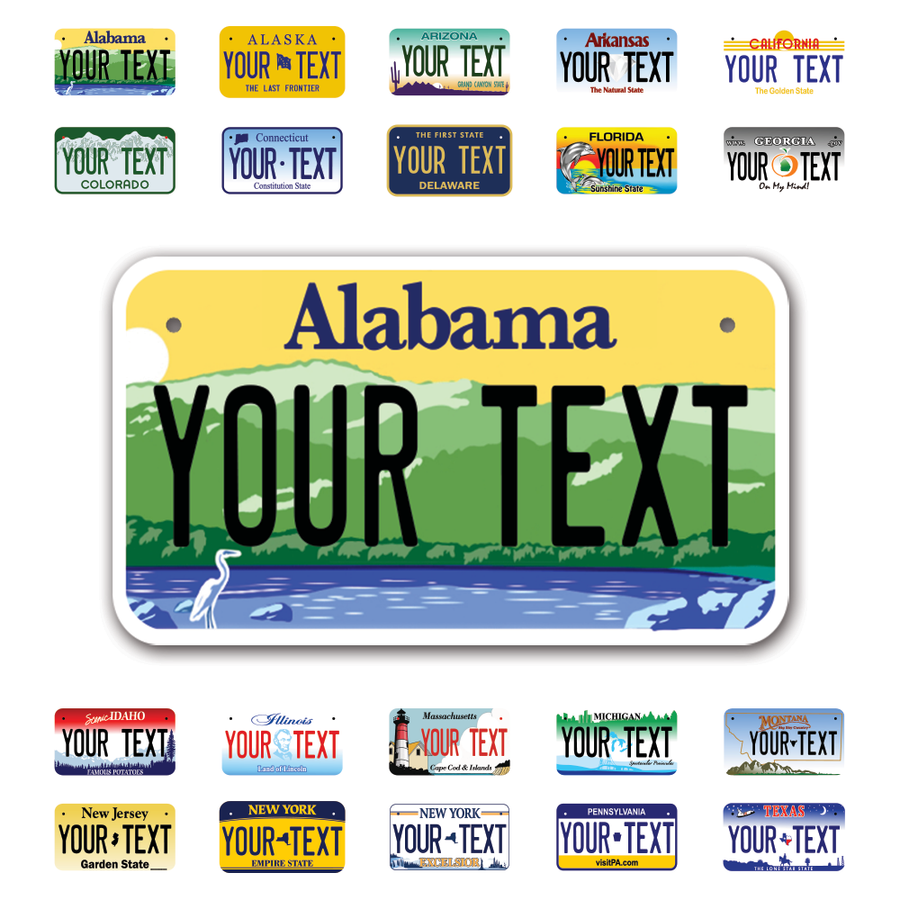 Personalize Motorcycle License Plates from All 50 USA States - 7"x4" - Ideal for Motorcycles, Mopeds, Wheelchairs, ATVs, Snowmobiles and more