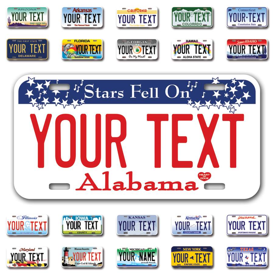 Personalize Car License Plates From All 50 USA States - 12"x6" - Ideal for Cars, Trucks and more