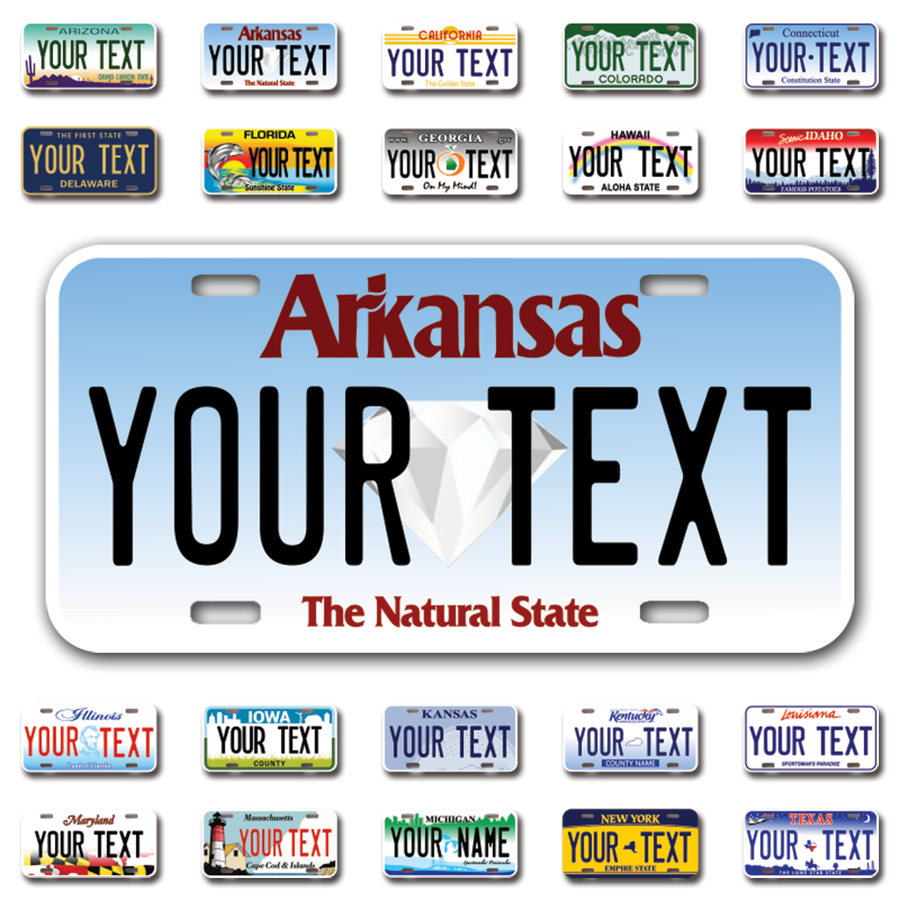 Personalize Car License Plates From All 50 USA States - 12"x6" - Ideal for Cars, Trucks and more