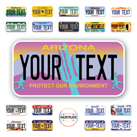 Personalize License Plates Vinyl Stickers From All 50 USA States - 6"x3" - Ideal for Toy Cars - Electric Kids Cars and more