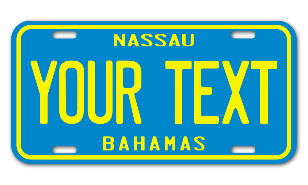 Personalized Bahamas License Plate for Cars, Trucks, Motorcycles, Bicycles and Vinyl Stickers