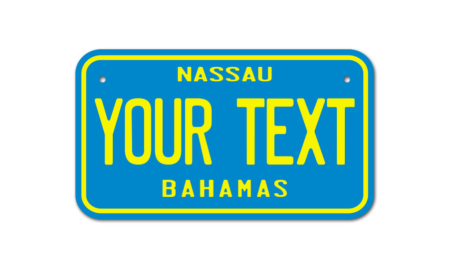 Personalized Bahamas License Plate for Cars, Trucks, Motorcycles, Bicycles and Vinyl Stickers