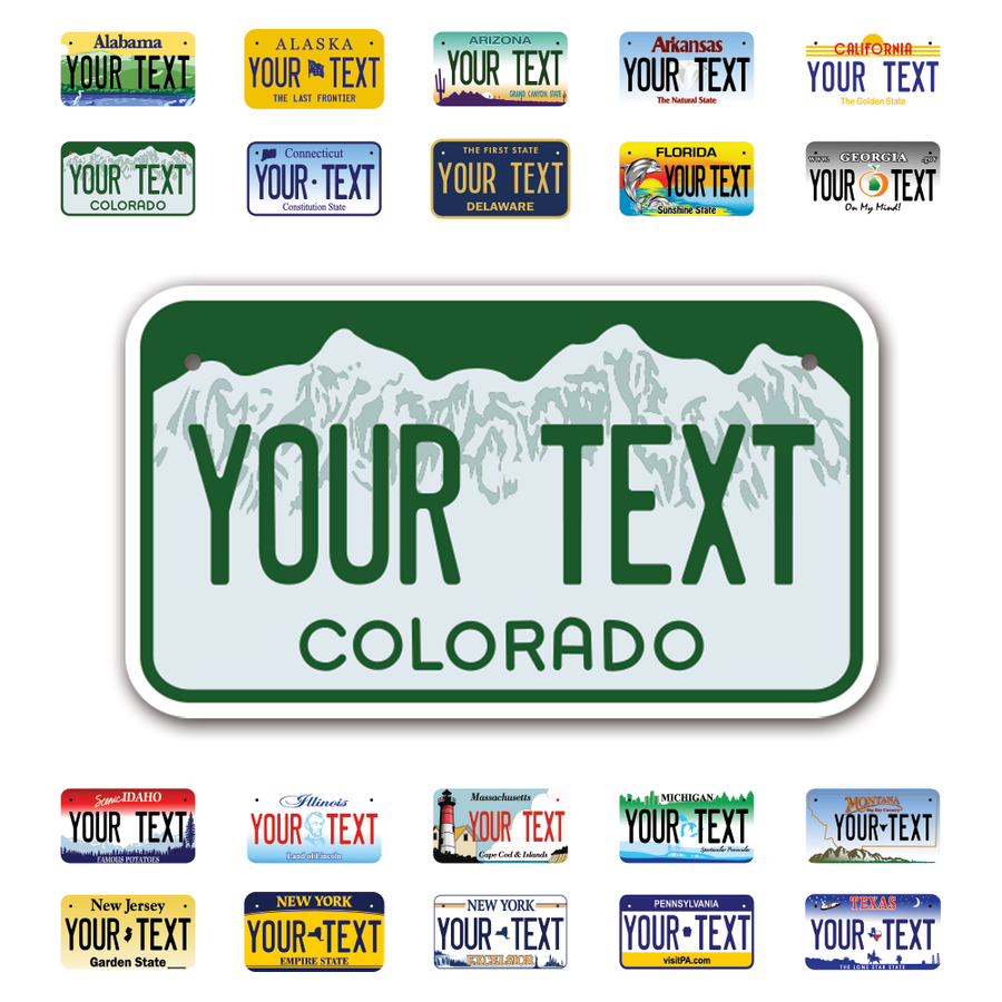 Personalize Motorcycle License Plates from All 50 USA States - 7"x4" - Ideal for Motorcycles, Mopeds, Wheelchairs, ATVs, Snowmobiles and more