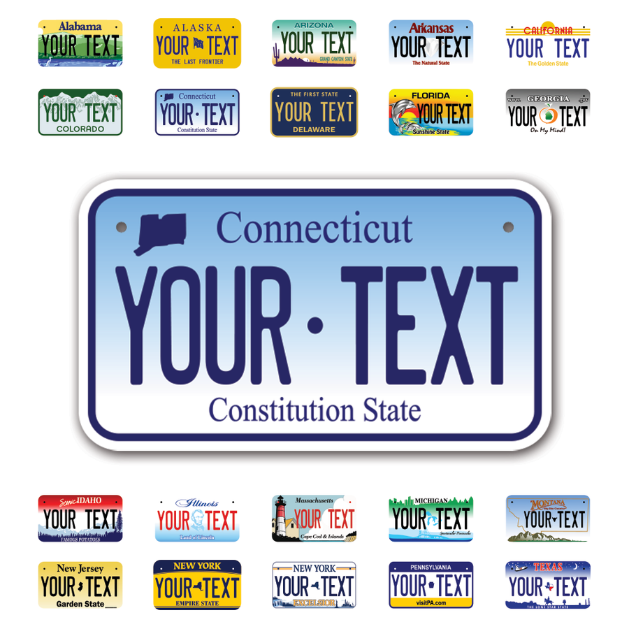 Personalize Motorcycle License Plates from All 50 USA States - 7"x4" - Ideal for Motorcycles, Mopeds, Wheelchairs, ATVs, Snowmobiles and more