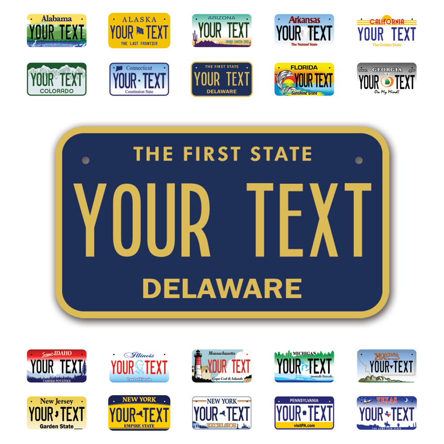 Personalize Motorcycle License Plates from All 50 USA States - 7"x4" - Ideal for Motorcycles, Mopeds, Wheelchairs, ATVs, Snowmobiles and more