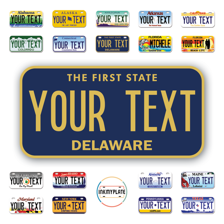 Personalize License Plates Vinyl Stickers From All 50 USA States - 6"x3" - Ideal for Toy Cars - Electric Kids Cars and more