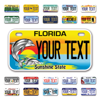 Personalize Bicycle License Plates from All 50 USA States - 6"x3" - Ideal for Bicycles, Tricycles, Wheelchairs, Toy Cars, Kids Cars and more