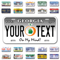 Personalize Car License Plates From All 50 USA States - 12"x6" - Ideal for Cars, Trucks and more