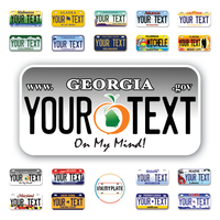 Personalize License Plates Vinyl Stickers From All 50 USA States - 6"x3" - Ideal for Toy Cars - Electric Kids Cars and more