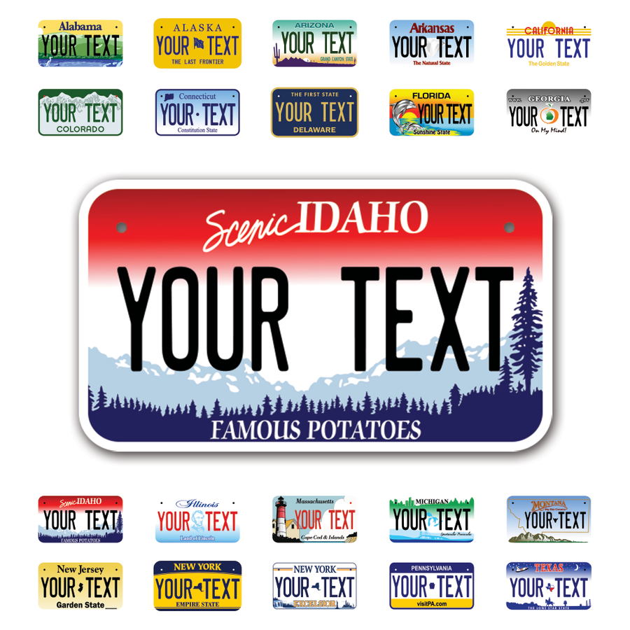 Personalize Motorcycle License Plates from All 50 USA States - 7"x4" - Ideal for Motorcycles, Mopeds, Wheelchairs, ATVs, Snowmobiles and more