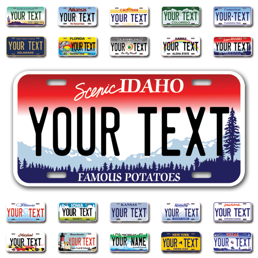 Personalize Car License Plates From All 50 USA States - 12"x6" - Ideal for Cars, Trucks and more