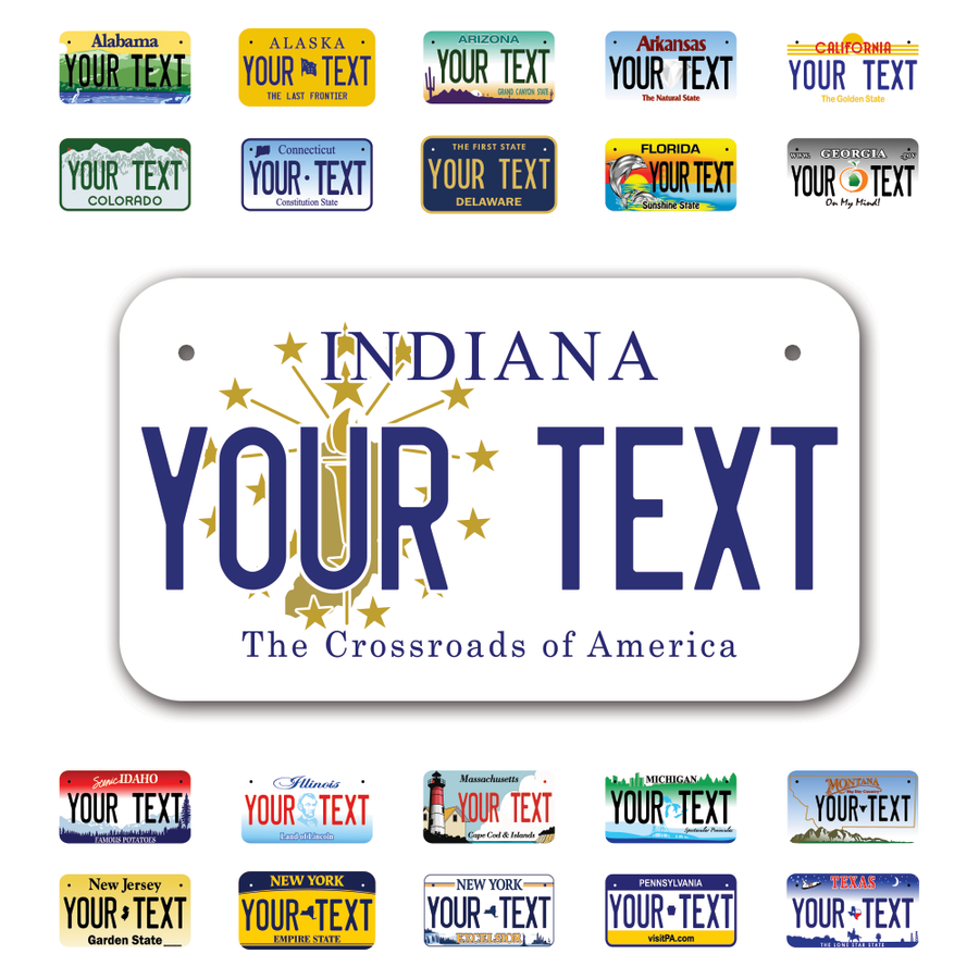 Personalize Motorcycle License Plates from All 50 USA States - 7"x4" - Ideal for Motorcycles, Mopeds, Wheelchairs, ATVs, Snowmobiles and more