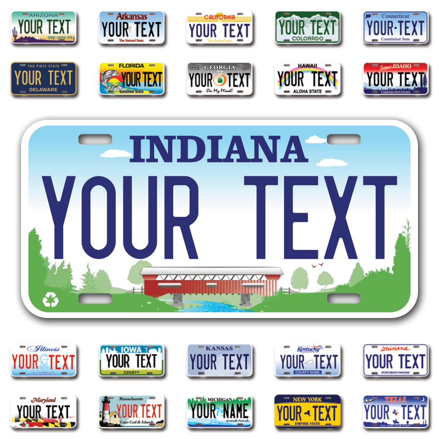 Personalize Car License Plates From All 50 USA States - 12"x6" - Ideal for Cars, Trucks and more