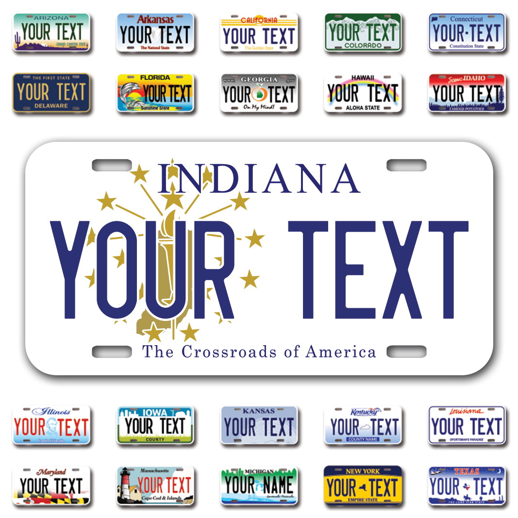 Personalize Car License Plates From All 50 USA States - 12"x6" - Ideal for Cars, Trucks and more