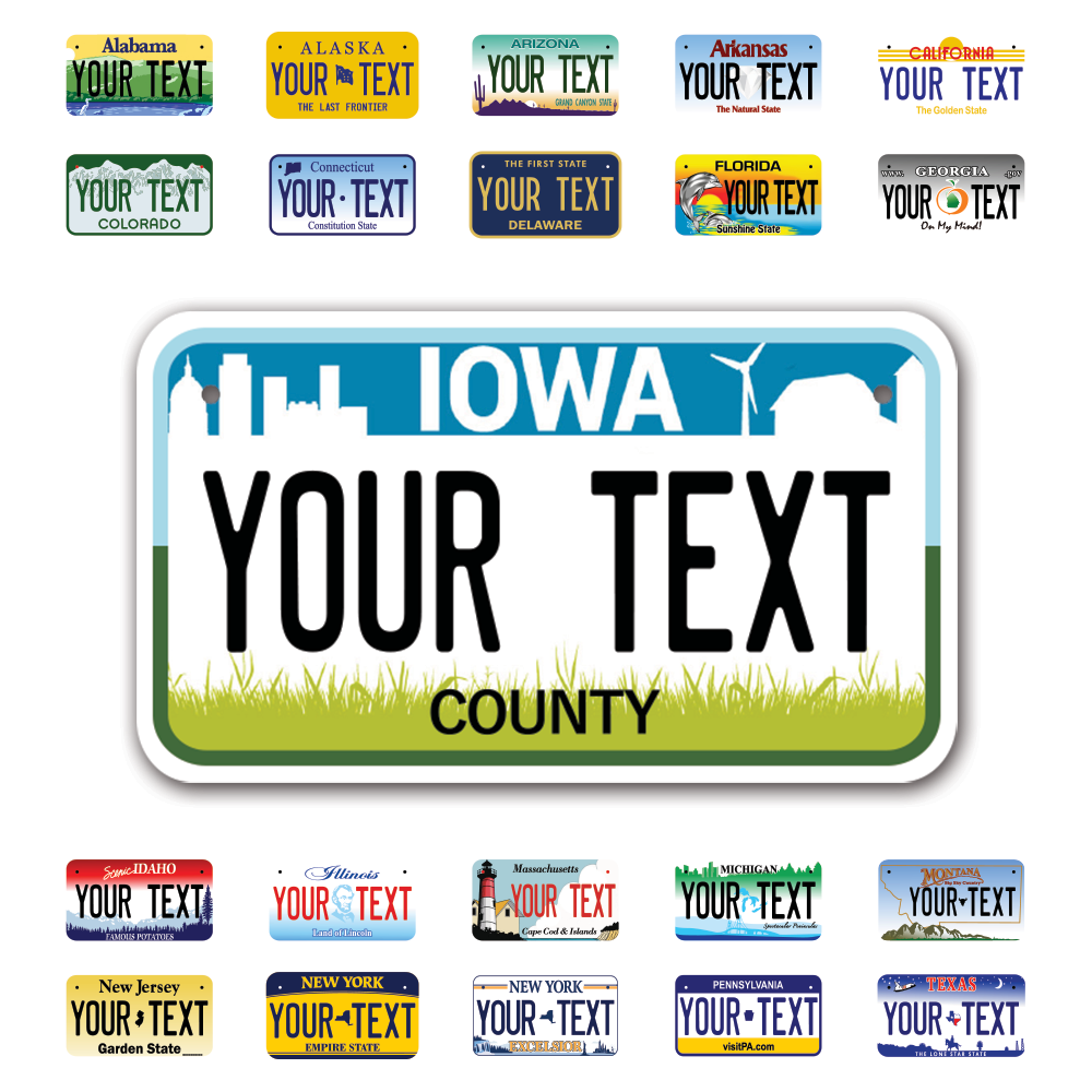 Personalize Motorcycle License Plates from All 50 USA States - 7"x4" - Ideal for Motorcycles, Mopeds, Wheelchairs, ATVs, Snowmobiles and more