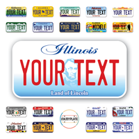 Personalize License Plates Vinyl Stickers From All 50 USA States - 6"x3" - Ideal for Toy Cars - Electric Kids Cars and more