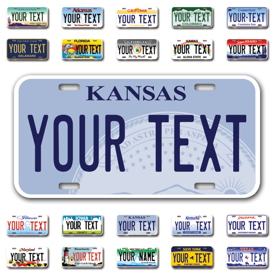 Personalize Car License Plates From All 50 USA States - 12"x6" - Ideal for Cars, Trucks and more