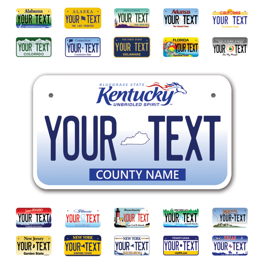 Personalize Motorcycle License Plates from All 50 USA States - 7"x4" - Ideal for Motorcycles, Mopeds, Wheelchairs, ATVs, Snowmobiles and more