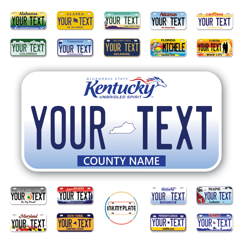 Personalize License Plates Vinyl Stickers From All 50 USA States - 6"x3" - Ideal for Toy Cars - Electric Kids Cars and more